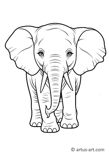 Elefant Fargeleggingsside for barn